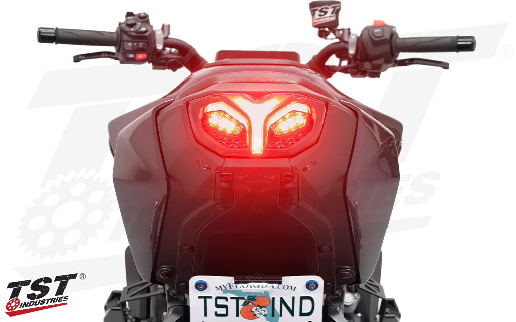 Incredibly bright LEDs activate to full power during brake actuation.
