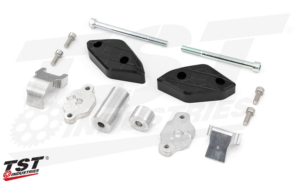 TST Frame Slider Crash Protection for Kawasaki ZX-4RR / ZX-4R - What's included.