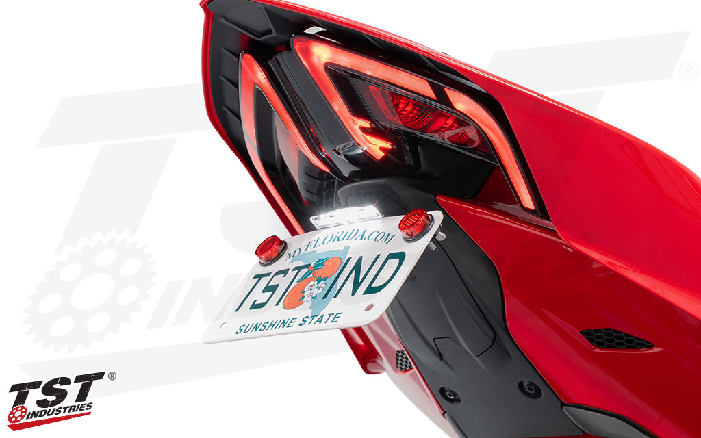 Bright LED lights illuminate your license plate.