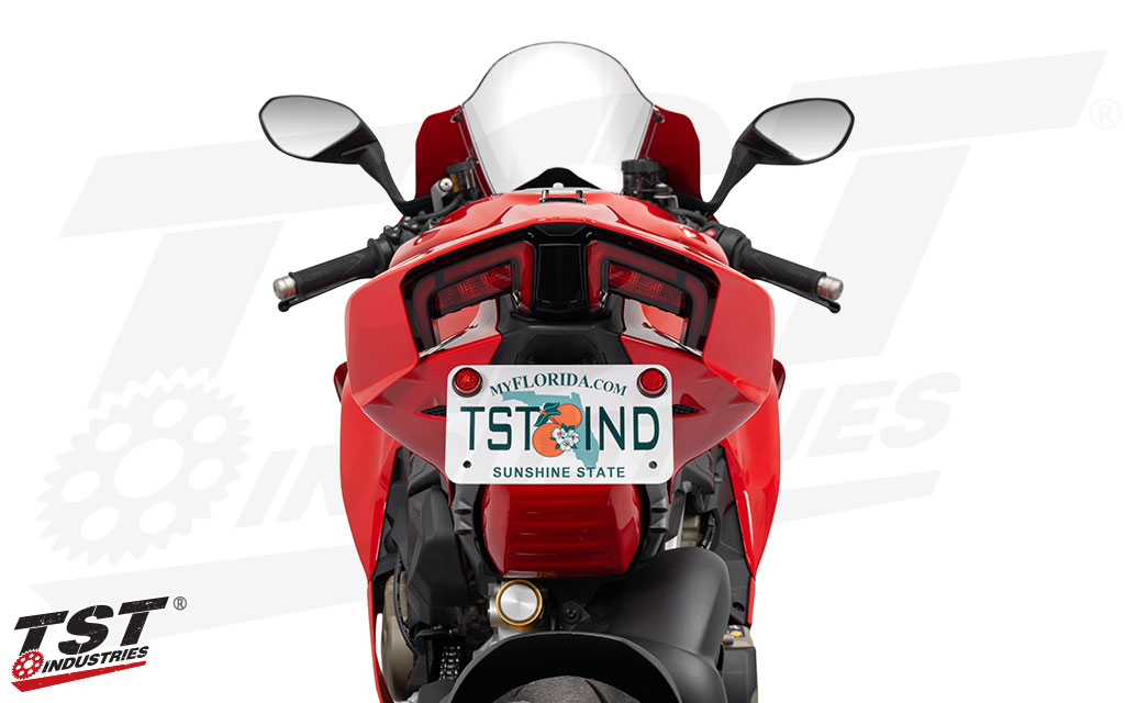 Mount your license plate in a position similar to stock without the extra bulk.