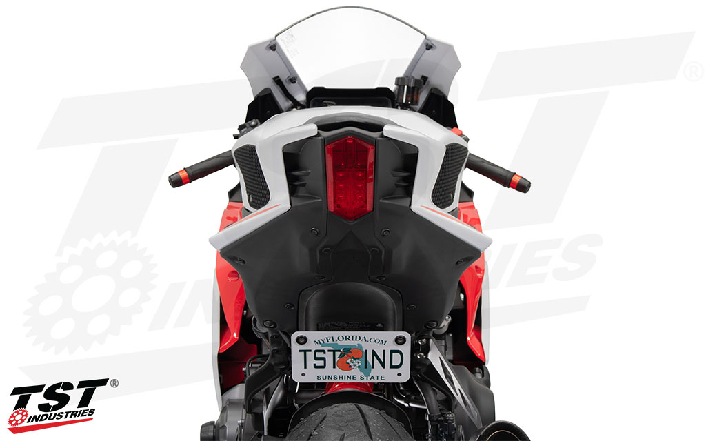 TST Industries Elite-1 Low Mount Fender Eliminator installed on the 2025+ Yamaha YZF-R9.