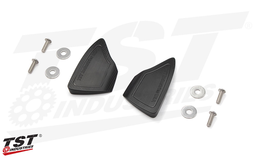 What's included in the TST Mirror Block Off Plate kit for the 2025+ Yamaha YZF-R9.