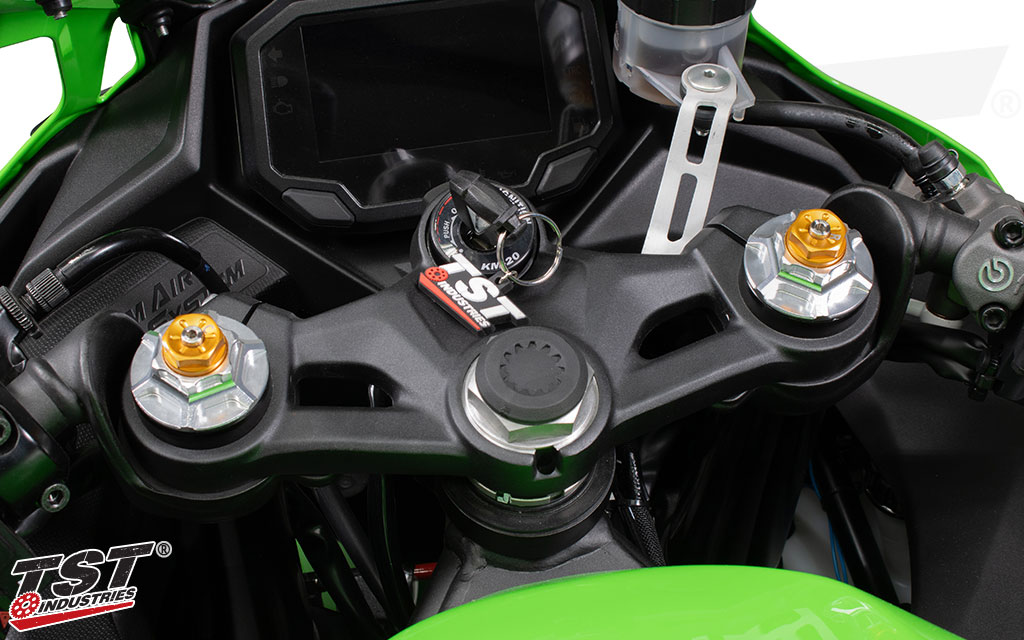 Andreani Misano Fork Cartridge Kit installed on the 2024 Kawasaki ZX-4RR.
