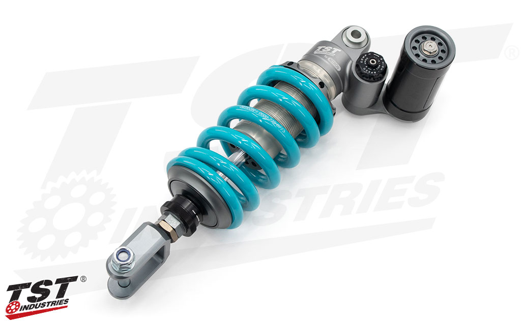 Exclusive rear shock design only available at TST Industries.