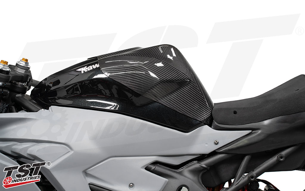 TST WORX Carbon Fiber Tank Cover Extender for Kawasaki ZX-4RR 2023+ / ZX-4R 2024+