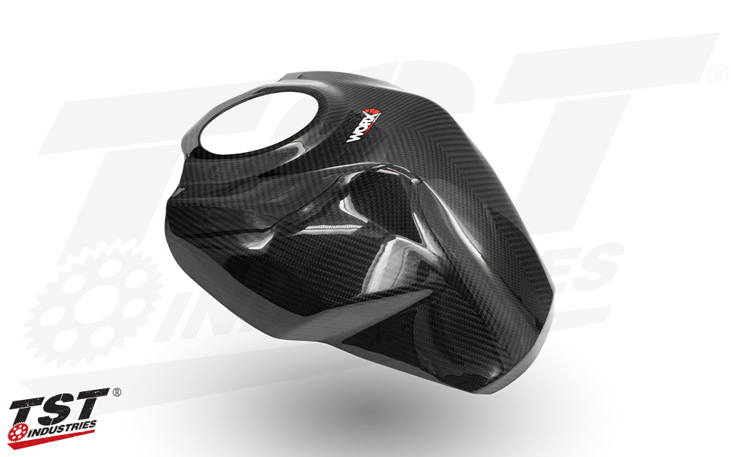 TST WORX Carbon Fiber Tank Cover Extender for Kawasaki ZX-4RR 2023+ / ZX-4R 2024+