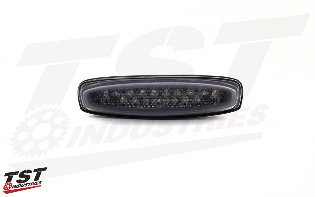 LED integrated tail light in smoked.