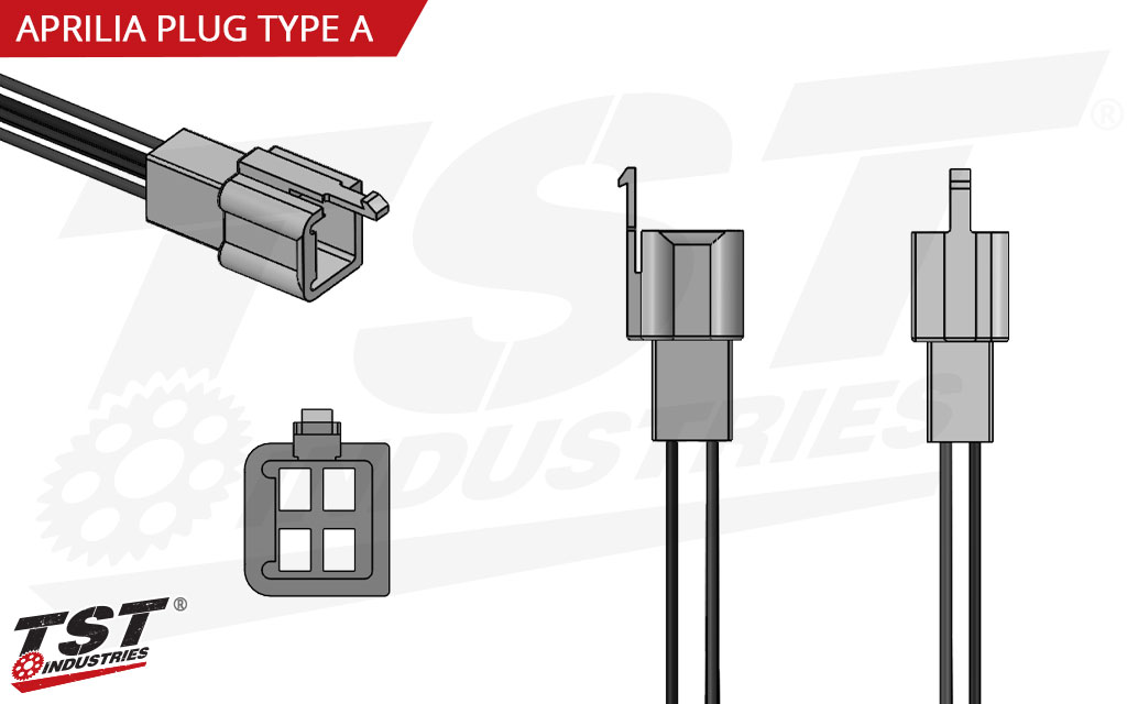Utilizes Aprilia OEM style plug for a plug-and-play installation of your rear turn signals.