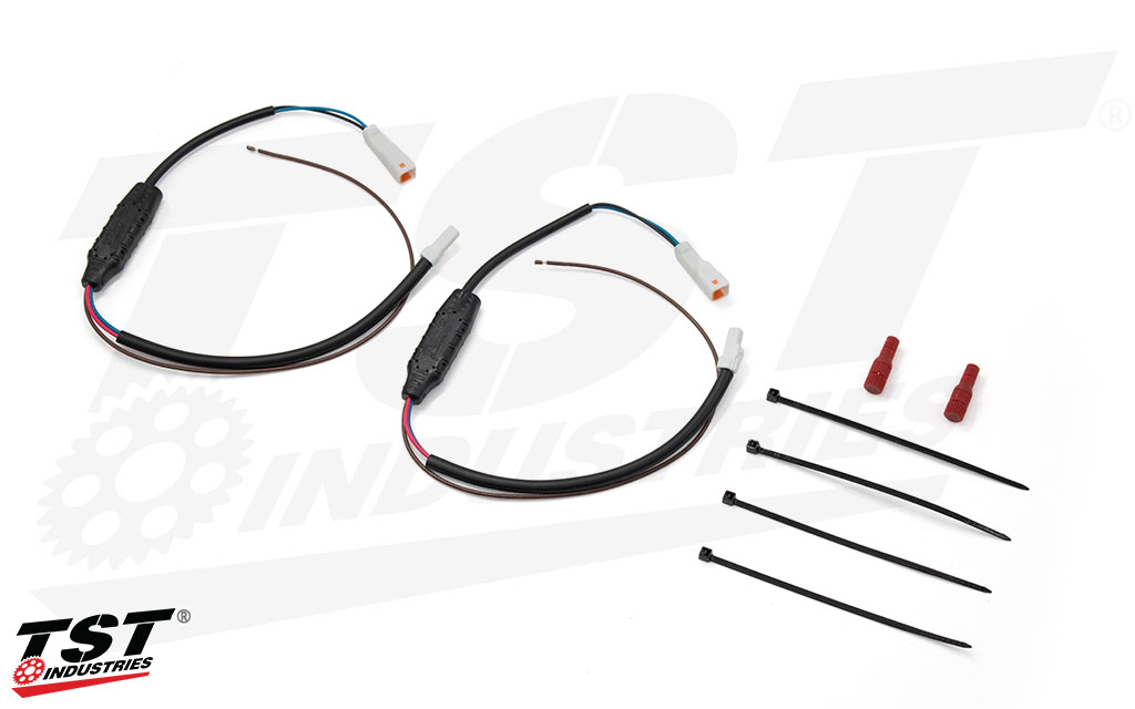 What's included in the TST DRL to Turn Signal Harness Converter for the 2017+ Suzuki GSX-R1000R.