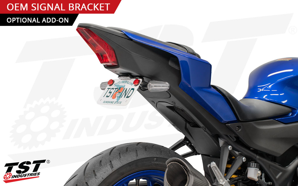 Add the CNC machined aluminum OEM Rear Turn Signal Bracket to easily remount your stock turn signals.