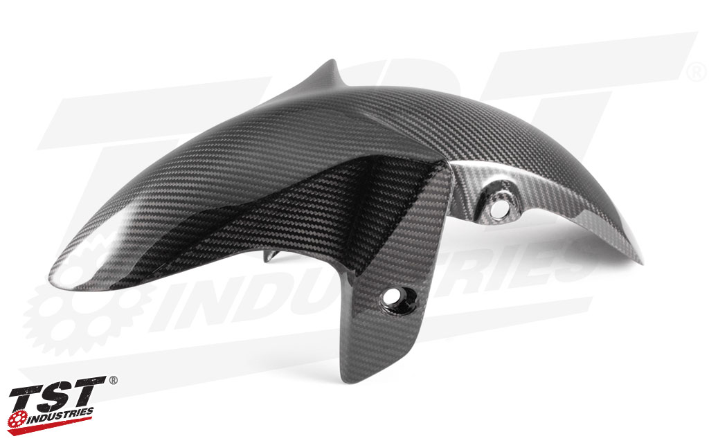 TST Industries Twill Carbon Fiber Front Fender for the 2015 - 2018 Yamaha YZF-R3