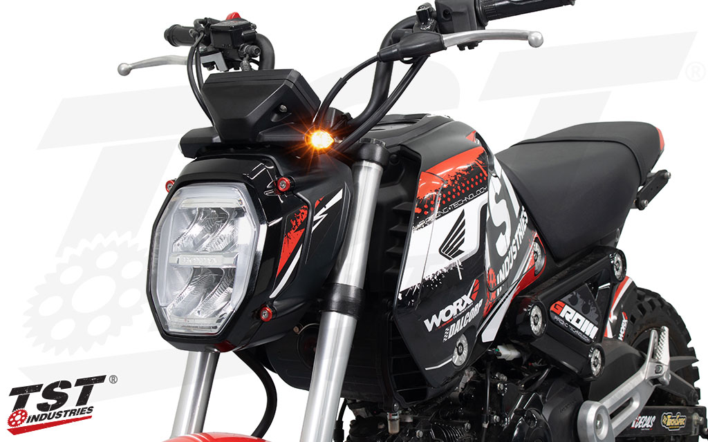 Upgrade your Honda Grom with TST Flush Mount Turn Signals.