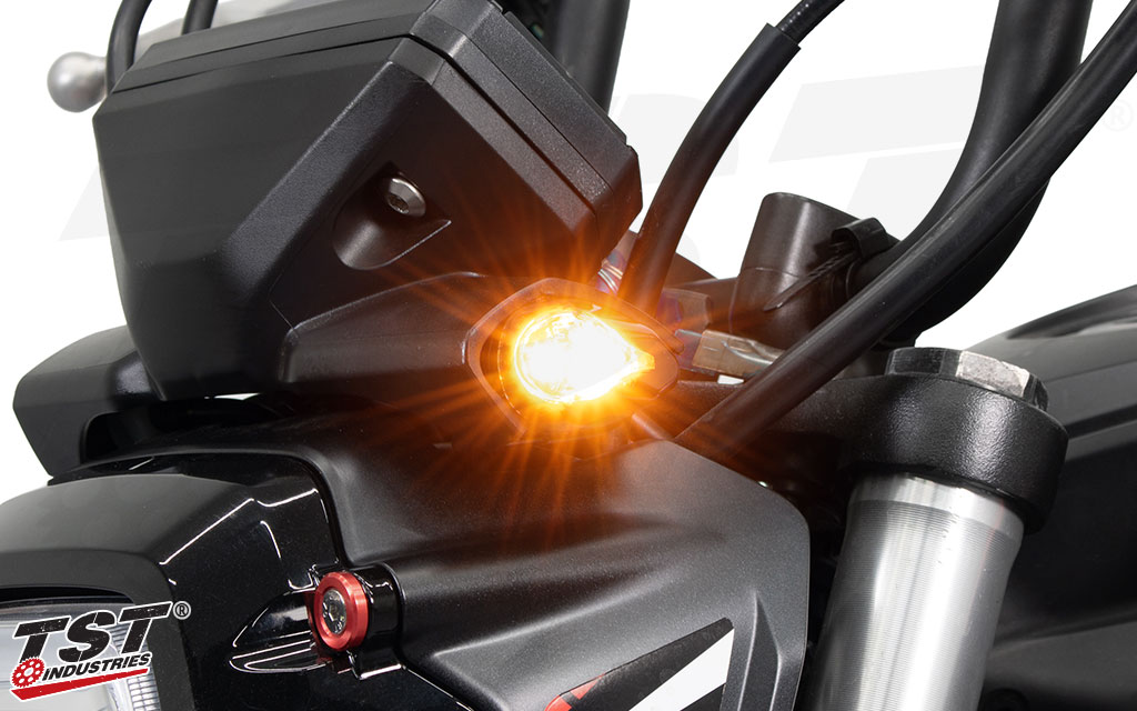 TST LED Front Flush Mount Turn Signals for the Honda Grom feature bright SMD-style LEDs.
