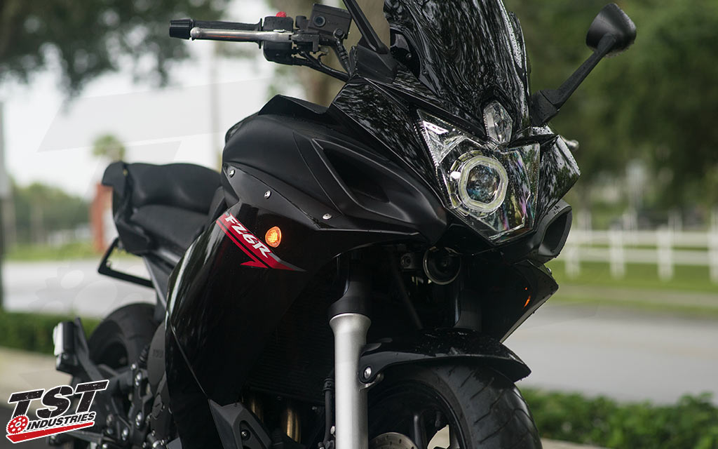 Motorcycle 15LE Turn Signal Indicator LED Light For YAMAHA FZ6R 2009-2014 Black 