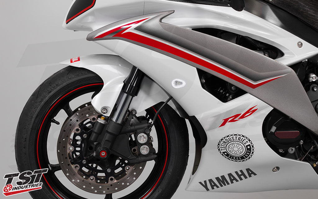 TST HALO-GTR Front LED Flushmount Turn Signals for the 2008-2016 Yamaha YZF-R6.