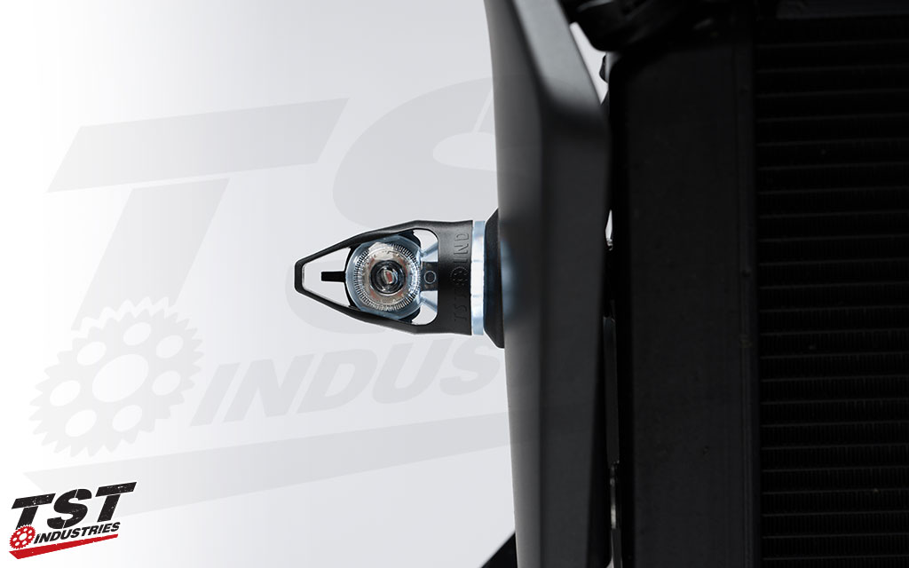 Carry the MT / FZ design to the front turn signals with the TST MECH-GTR LED Front Turn Signals.