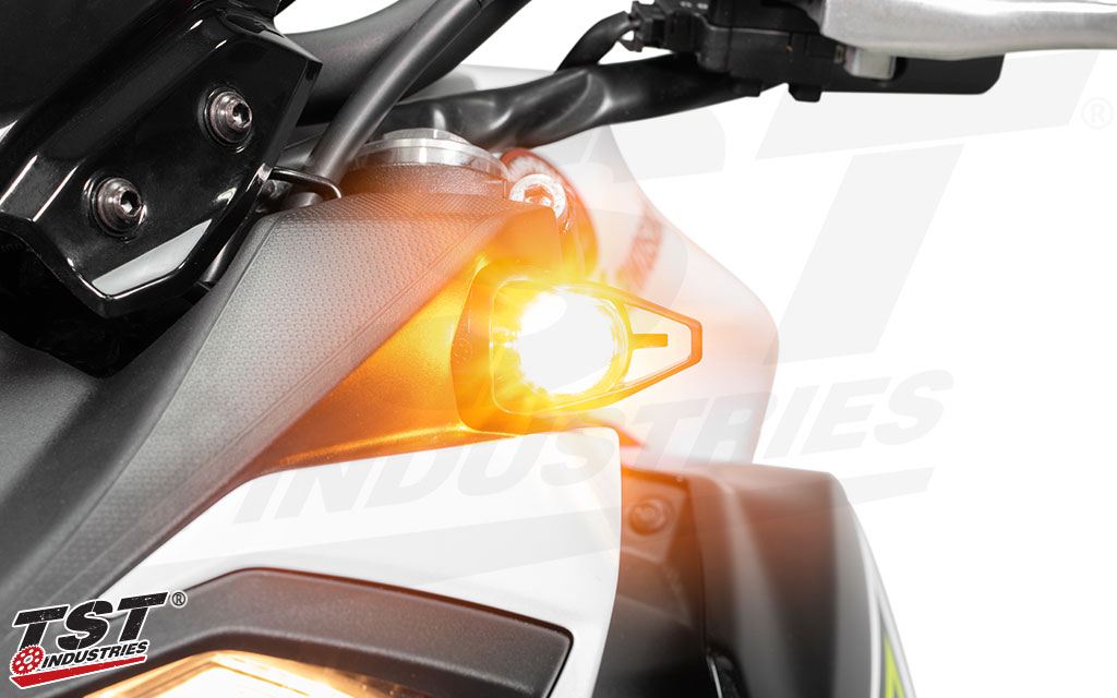 The super bright SMD style LED provides ample light output. (shown installed on Kawasaki Z650)