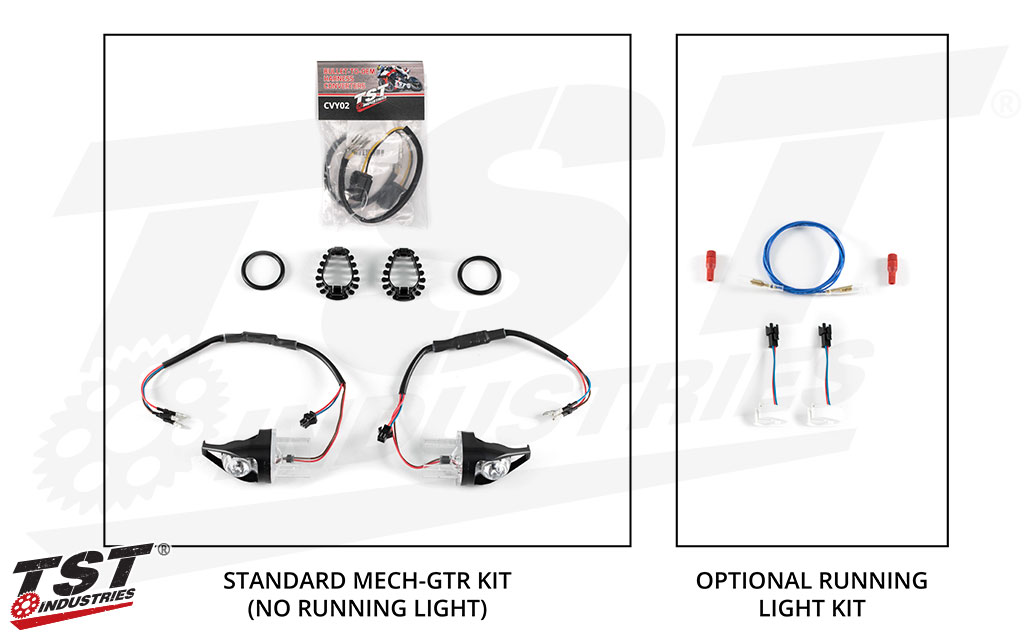 TST MECH-GTR Rear LED Turn Signals for Yamaha Niken 2018+ kit and options.