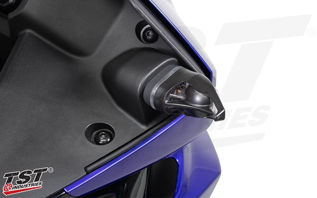 Included spacers provide clearance around the front R3 fairing.
