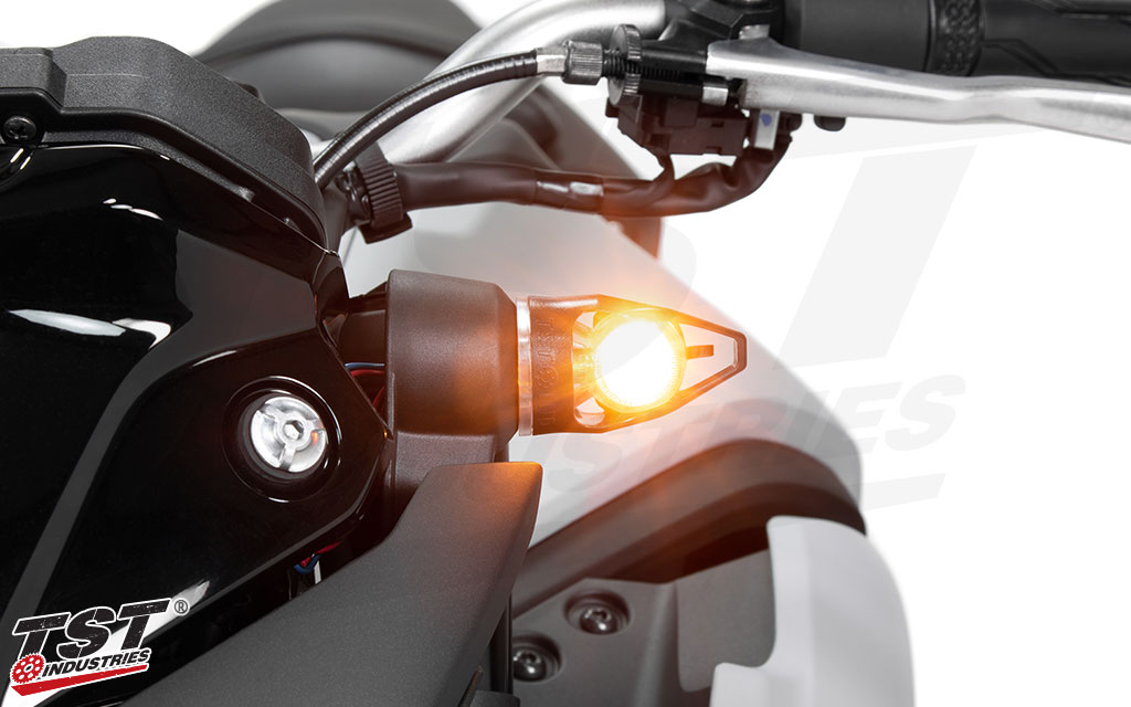 Bright turn signal function. - Hyper White Halo Color Shown.