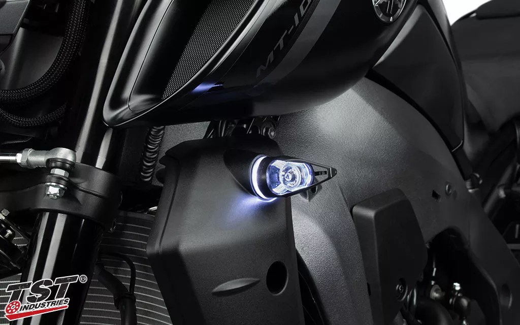 TST MECH-GTR LED Front Turn Signals for the 2022+ Yamaha MT-10.