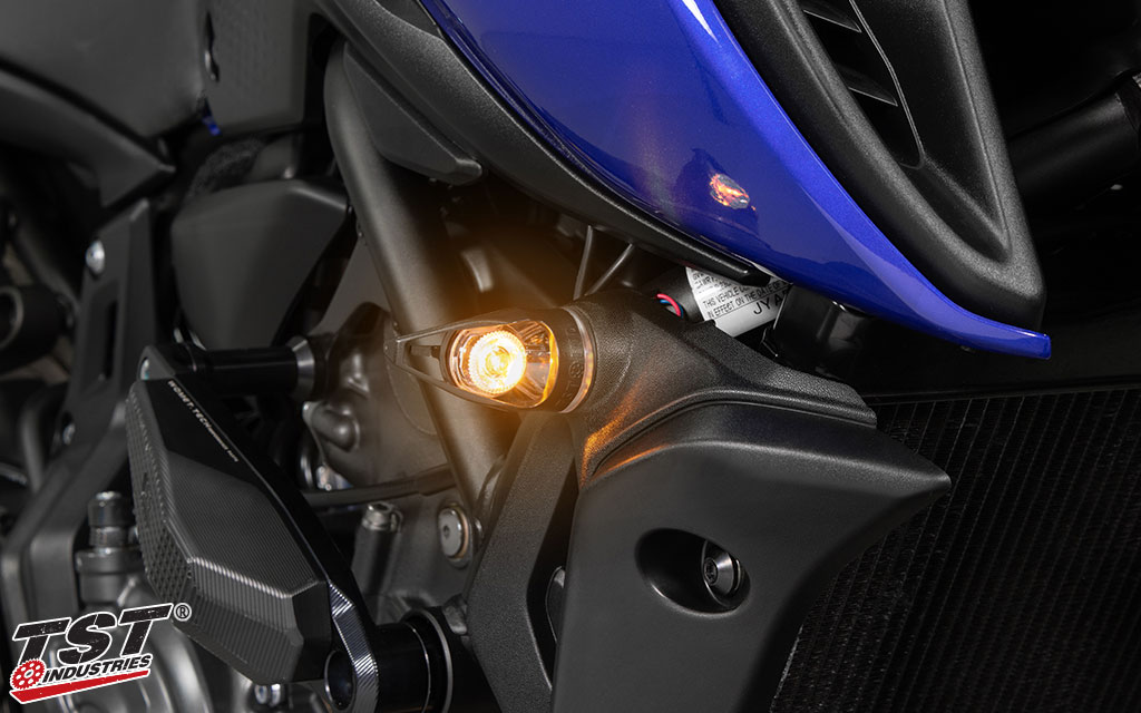 SMD style LED illuminated on the Yamaha MT-07.