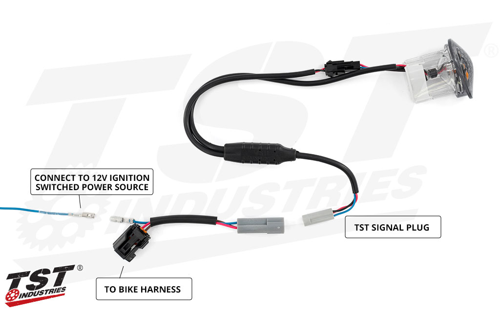 How to plug in the TST HALO-GTR LED Front Turn Signals and use the included harness converter.