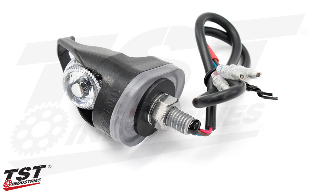 MECH-EVO Turn Signals feature an 8mm mounting stud and flat mounting surface. 