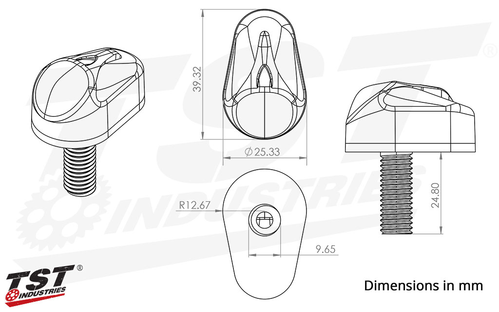 Not sure about fitment? Measure your mounting surface and compare to this diagram.
