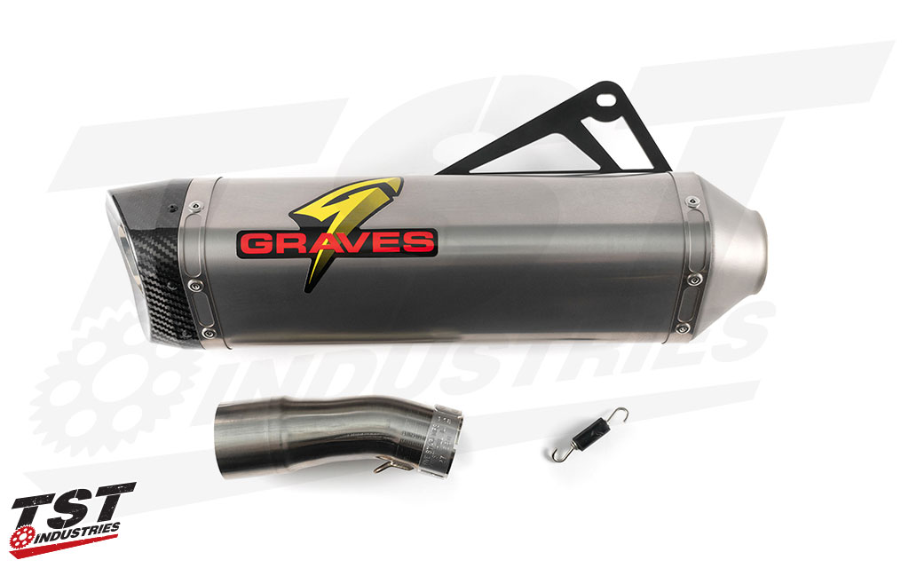 Graves Motorsports Cat-Back Slip-On Titanium Exhaust for Kawasaki Ninja 400 2018-2023 / Z400 2019-2023