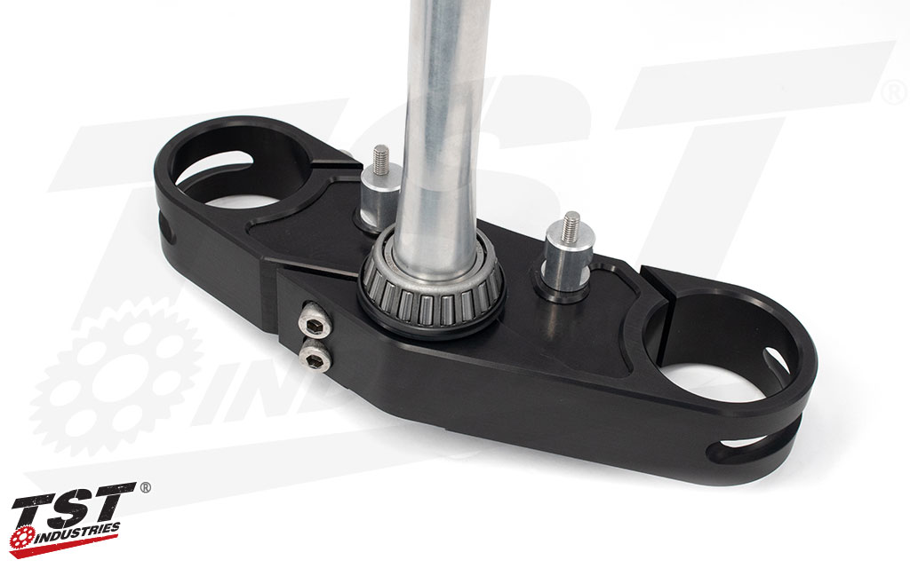Features an adjustable steerring stop and adjustable trail angle.