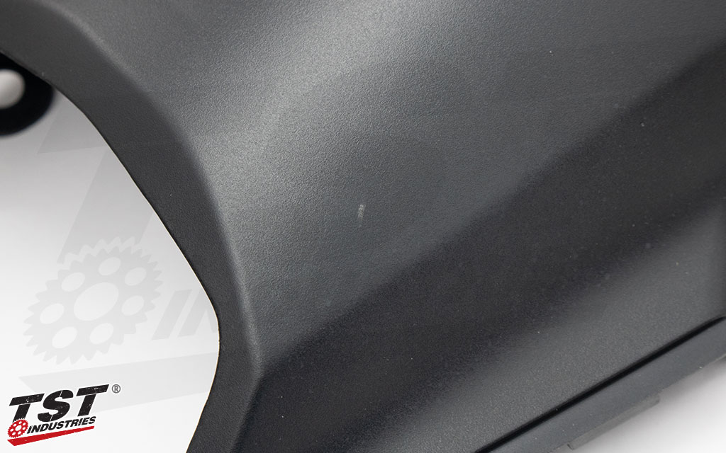 Close-up view of blemish.