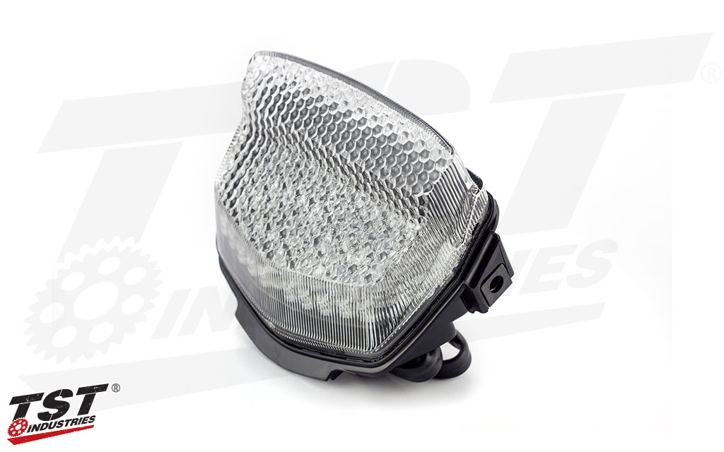 TST LED Integrated Tail Light is available in clear or smoked lens. Clear lens shown.