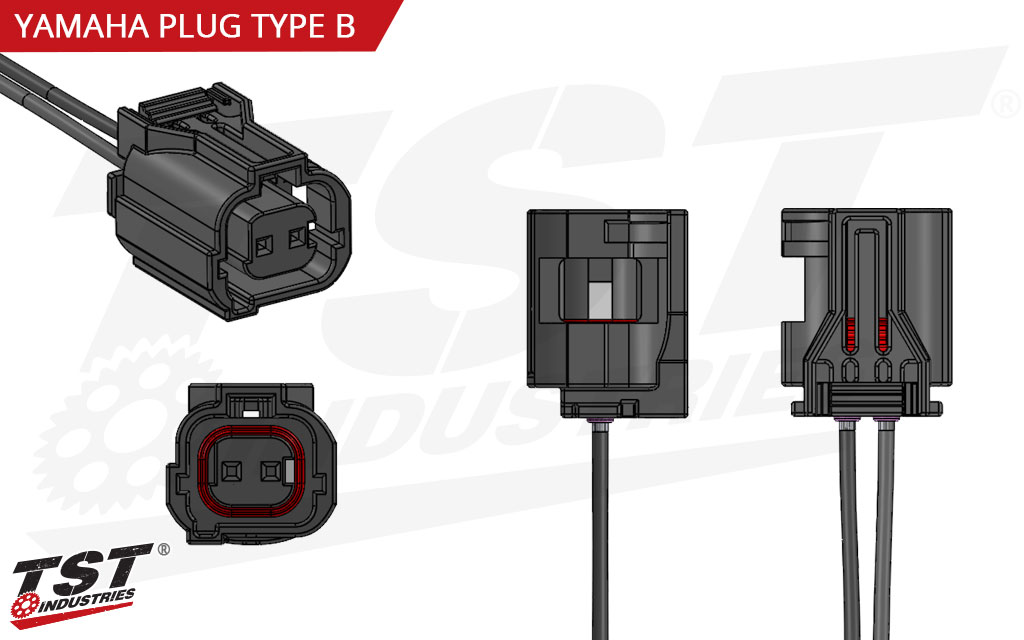 Diagram of the OEM style Yamaha plug that is on the TST Y-Style Rear Signal Harness Splitter.