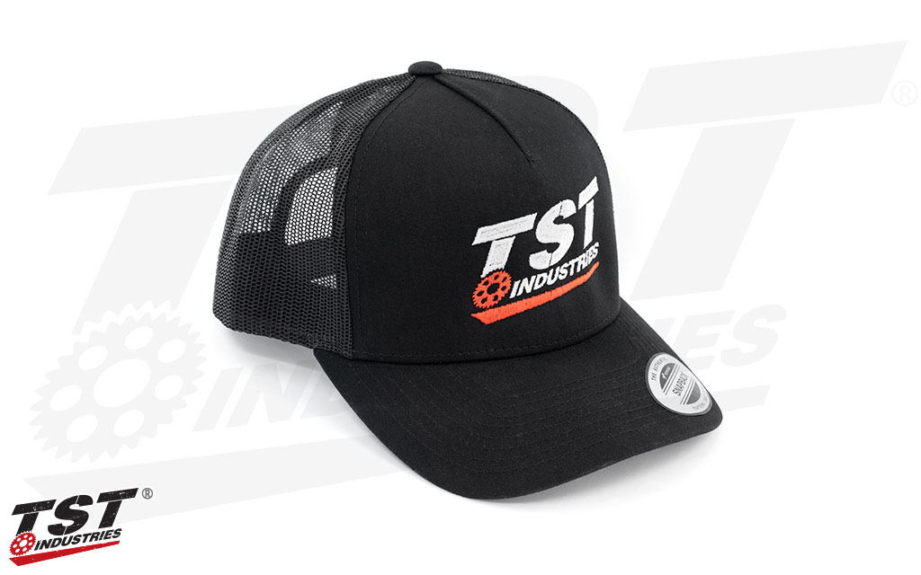 Embroidered TST Industries logo.