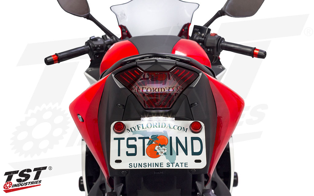 CNC universal motorcycle red color license plate number holder