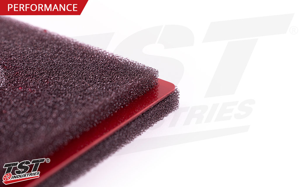 Dual foam layers feature different foam density for improved airflow and protection.