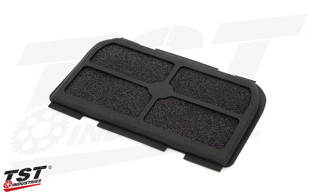Includes pre-installed air filter specifically designed for the TST WORX Ninja 500 Airbox