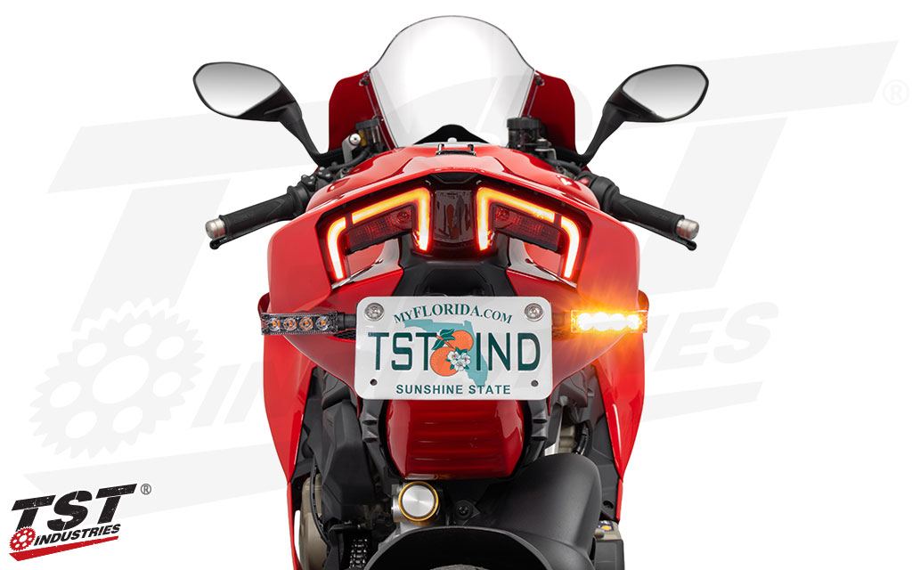 Transform the rear of your 2025+ Ducati Panigale with TST Industries LED Pod Turn Signals.