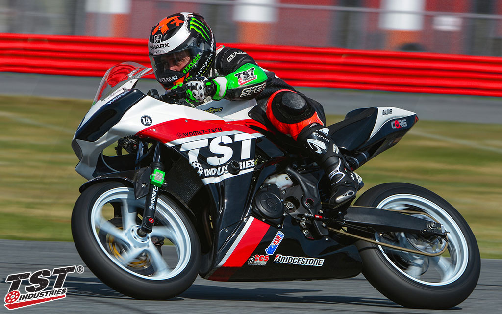 Developed, tested, and proven on our Moto3 National Championship winning TST R3 Superbike.