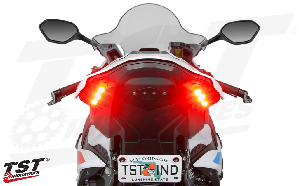 Brake activation activates the SMD LEDs to full power for maximum brightness.