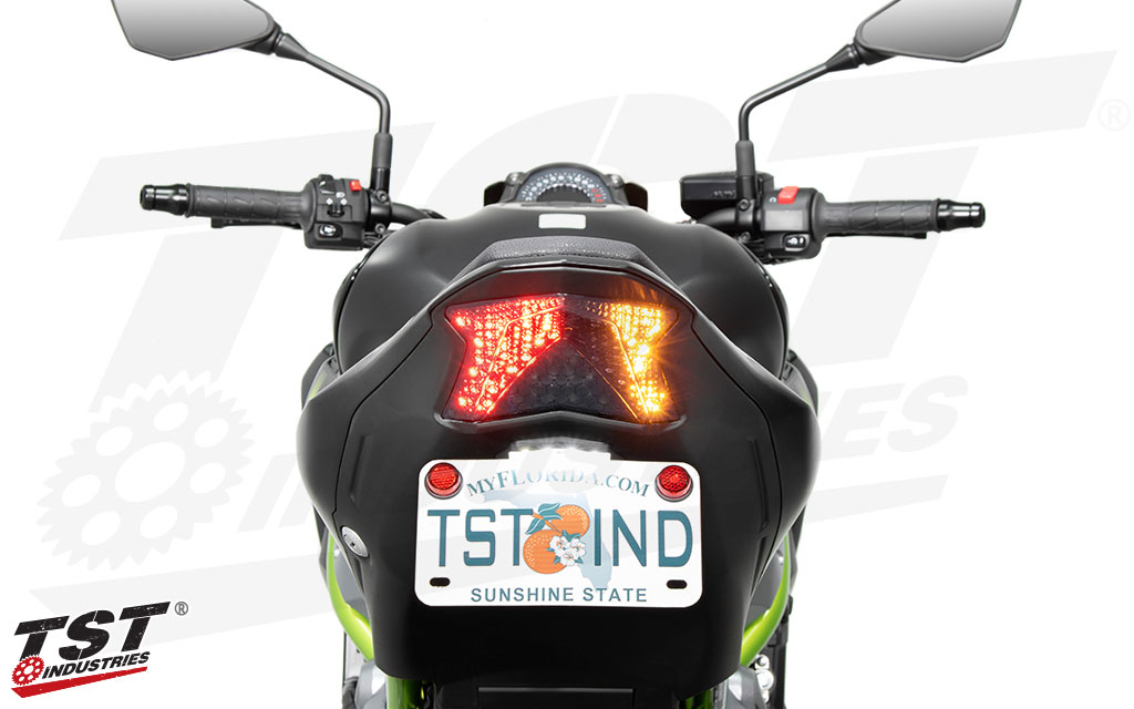 Built-in turn signals powered by super bright LEDs.