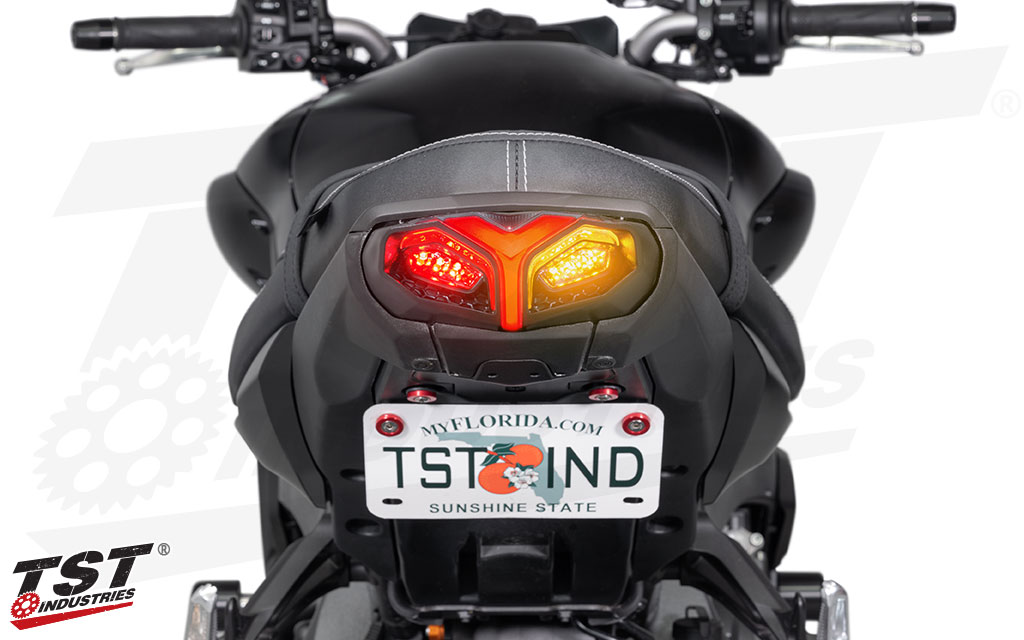 Built-In turn signals eliminate the need for dedicated external signal units.