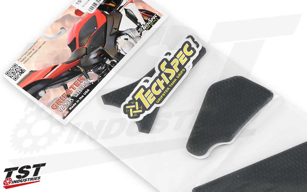 TechSpec's Snakeskin kit includes a center tank pad specifically shaped the the MT-07 tank geometry.