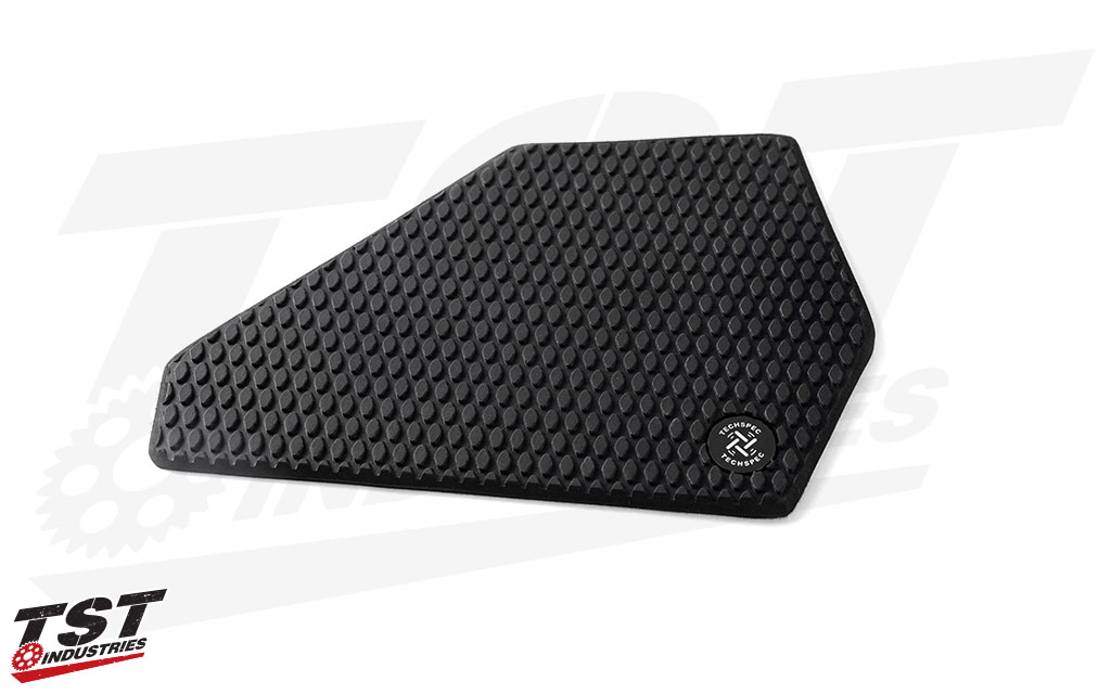TechSpec side tank pad provide ample knee and thigh traction for improved rider control.