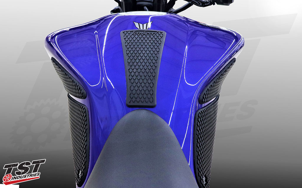 Protect your Yamaha MT-09's paint and gain more friction points at the same time with TechSpec Gripster Tank Grips.