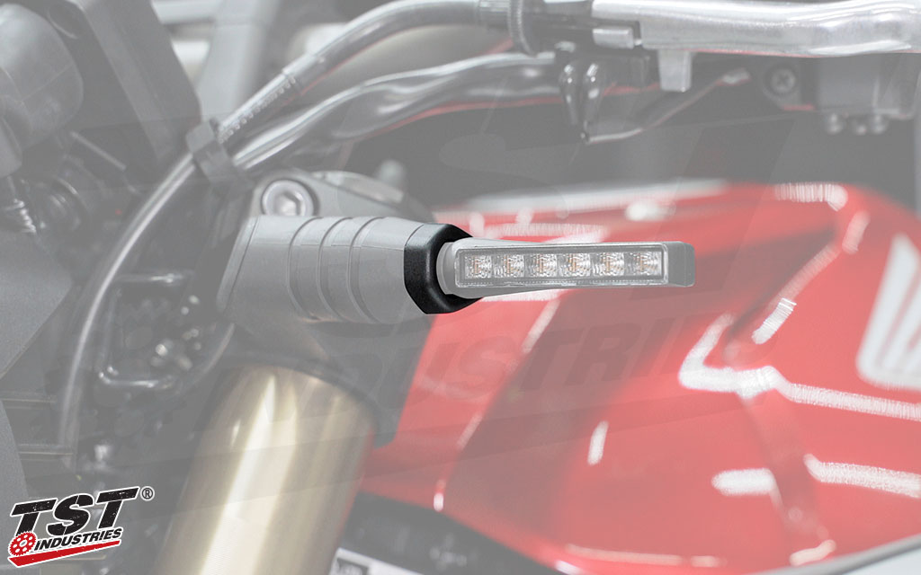 Stealthily mount your front turn signals on your Honda CB650R.