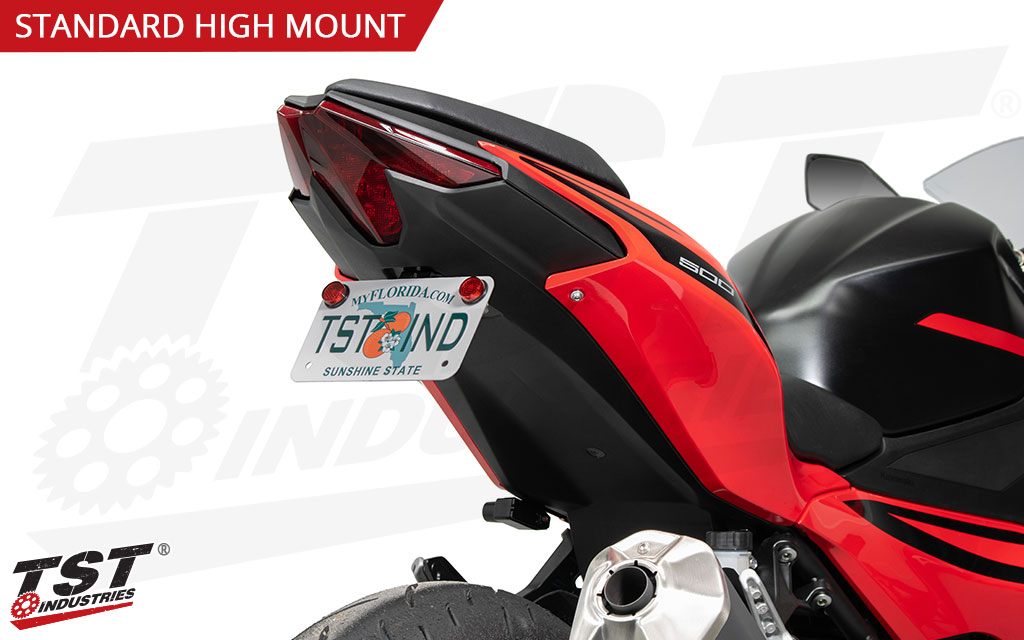 Standard High Mount tail tidy kit includes a fixed position bracket and no undertail closeout.