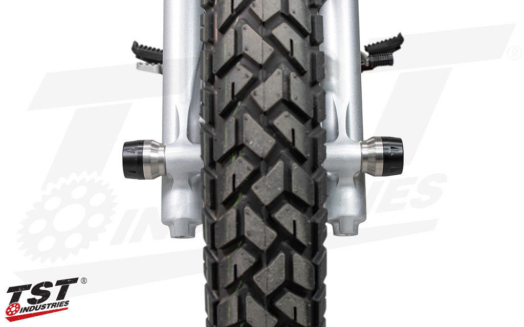 Provide valuable crash protection to your Honda XR150L with TST Industries Front Axle Sliders.