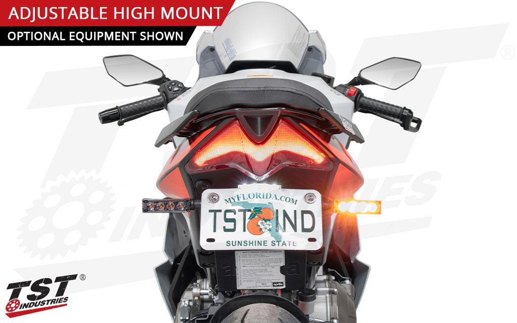 Compatible with our TST Turn Signal Mounts, Universal Pod Turn Signals, and Low-Profile License Plate Light.